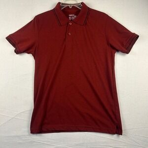 Vertical Sport Mens Maroon Polo Shirt Short Sleeve Cotton Blend Size M